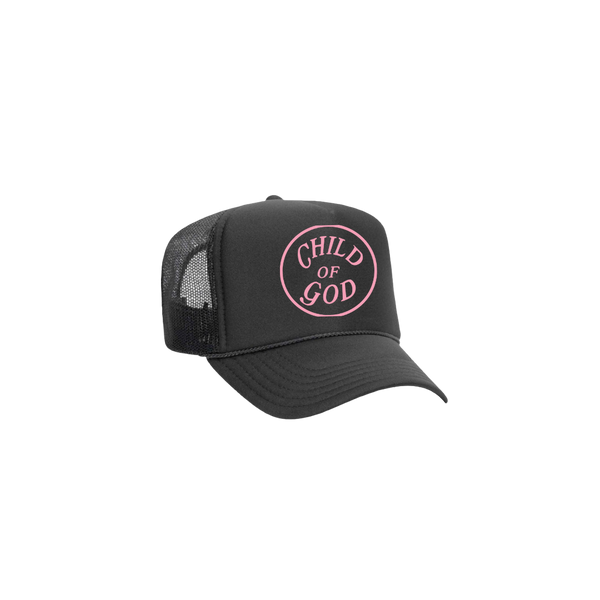 Child of God Trucker Hat Black w/ Pink