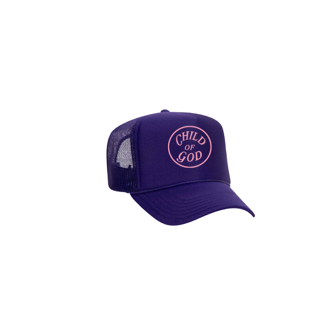 Child of God Trucker Purple w/ Pink